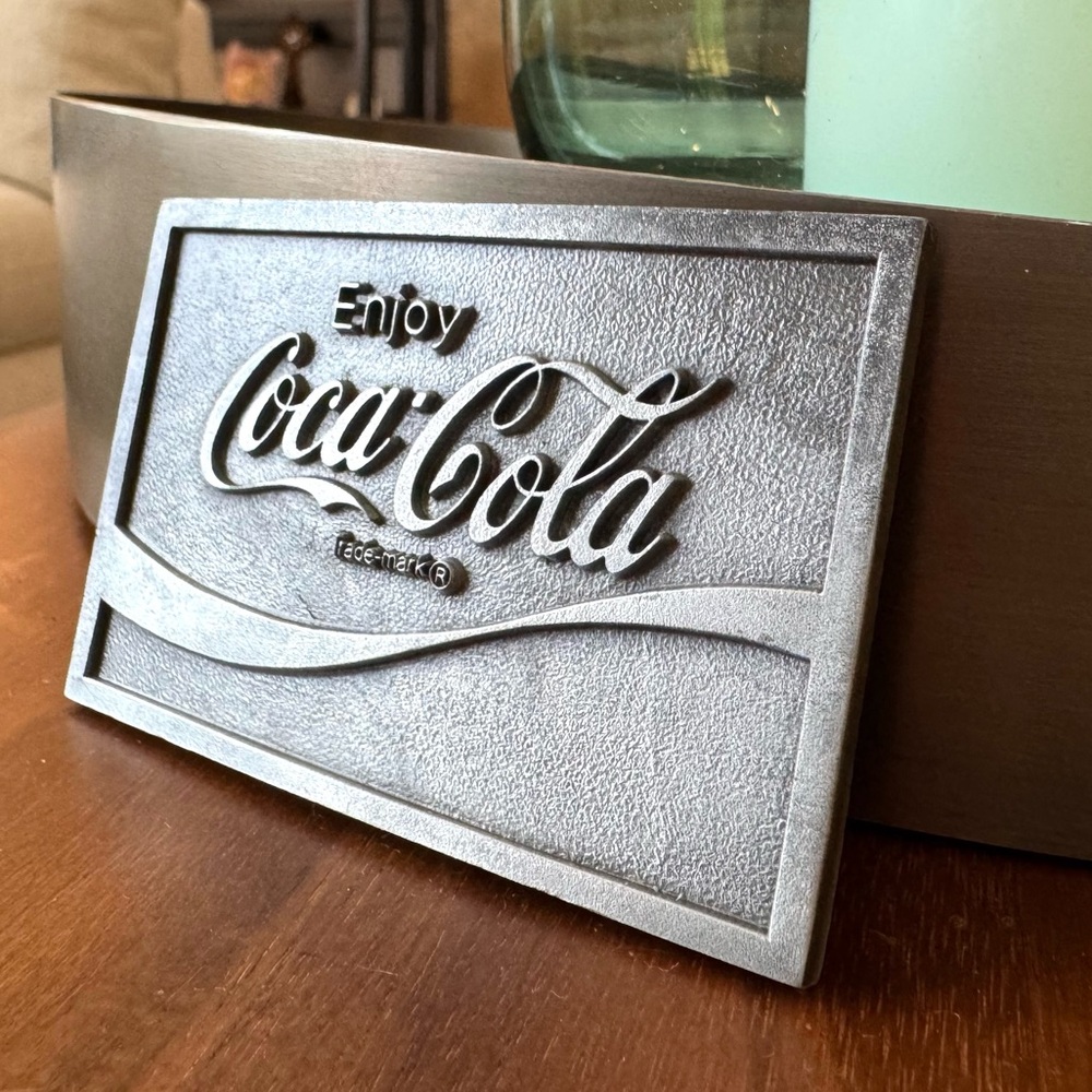 Coca-Cola Embossed Silver Buckle - Picture 2 of 4